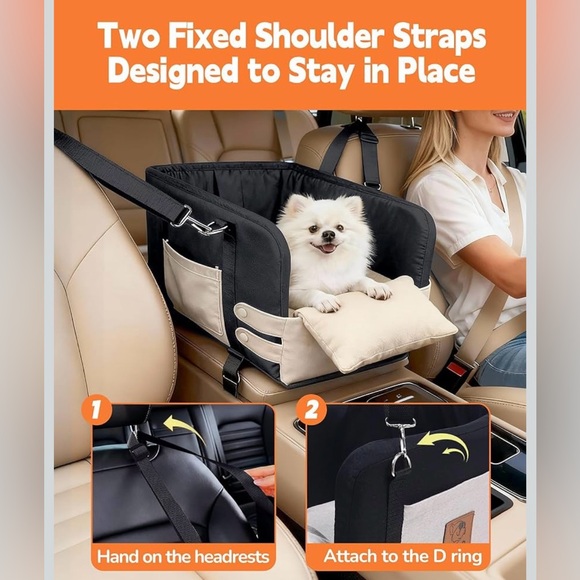 Car seat for small/medium dogs (Black Color) - Picture 3 of 6